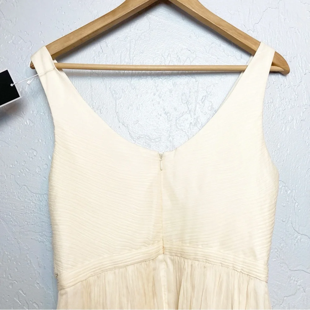 J. Crew Champagne Heidi Silk Chiffon Dress 6